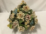 Decorative finely made porcelain floral bouquet