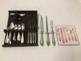 50 pc of silver plate flatware - Oneida & Community w/ carving pieces