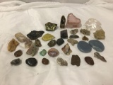Huge lot of assorted rocks/minerals and crystal slices - see pics some nice pieces