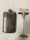 Antique silver plated flask - circa early 1900s