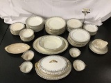 Vintage 87 piece collection of Canonsburg China - partial dinner set - covered dish as is