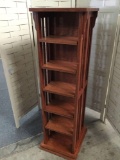 Modern mission style rotating bookshelf or media rack