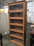 Vintage Jorgensen Productions 6 shelf barristers lawyers bookcase with glass doors