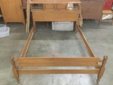 Vintage oak full sized bed frame with classic design