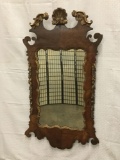 Antique Victorian Georgian style walnut framed mirror with ornate design c. 1860