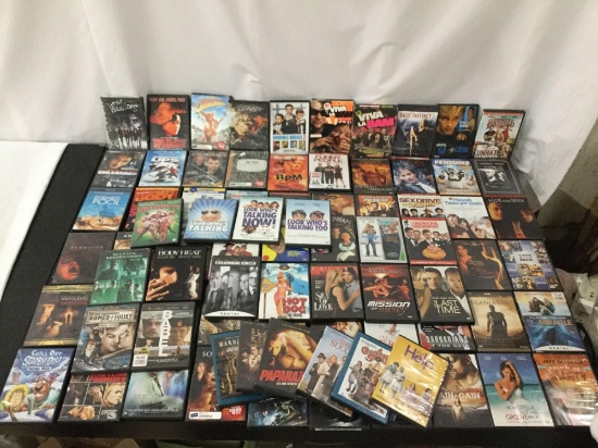 Huge collection of over 80 DVD movies; Hollywood hits, Action, drama, comedy, etc