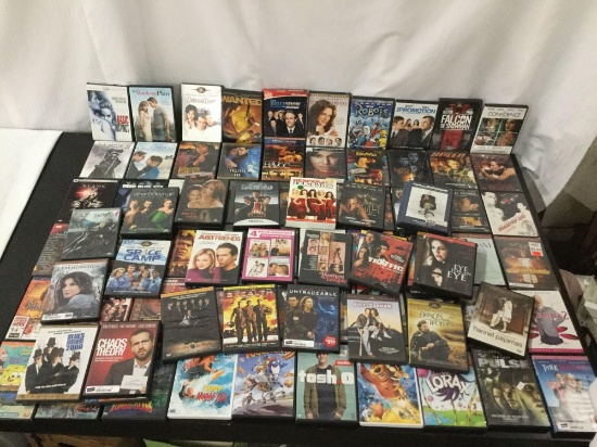 Huge collection of over 80 DVD movies/ TV shows; Hollywood hits, action, drama, comedy, animation +