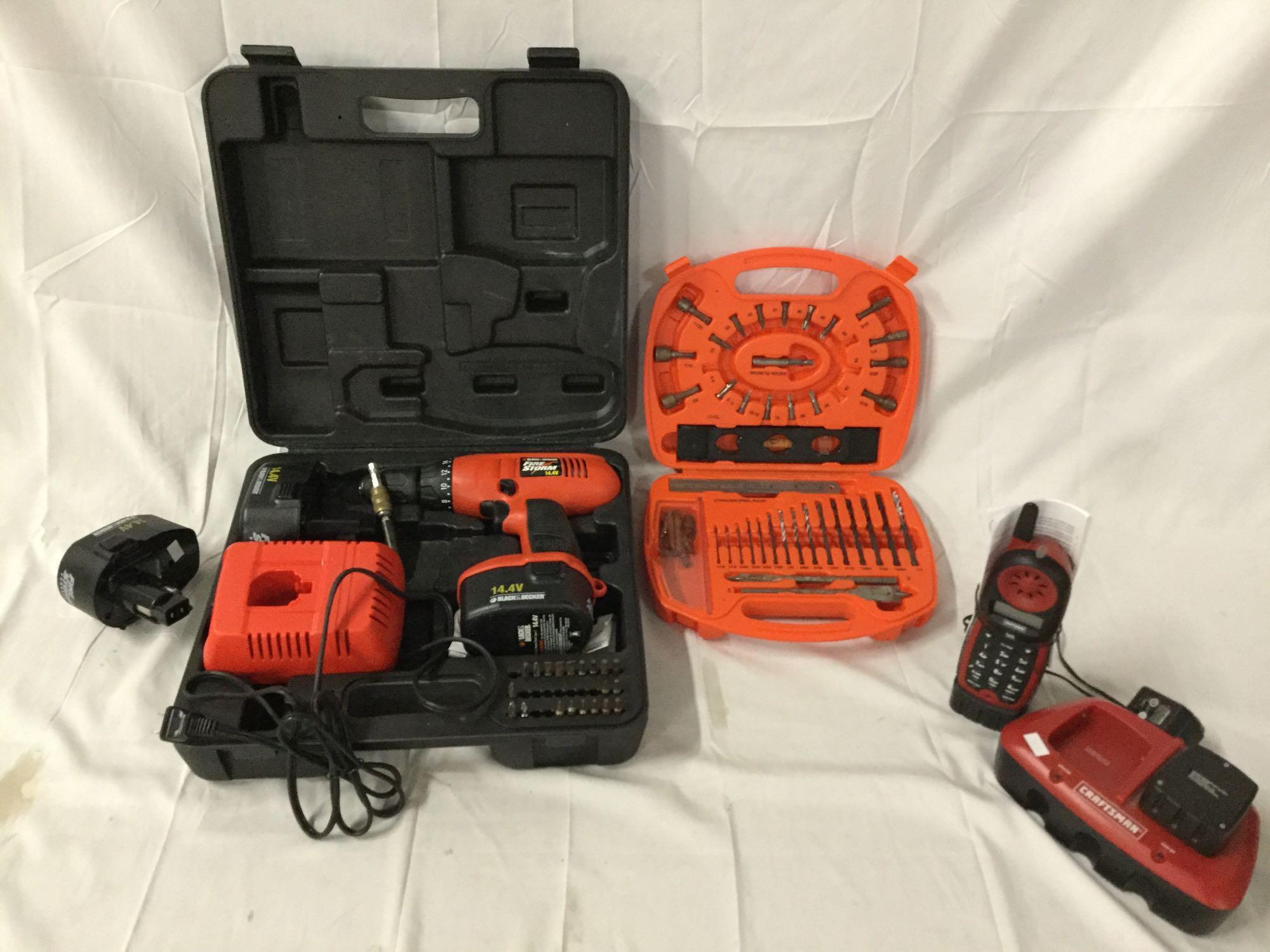 Lot of tools; Black and Decker FireStorm drill