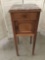 Antique wood nightstand w/ (broken) marble top approx 13 x 13 x 33 inches