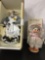 Lot of 2 porcelain dolls; American Artists Collection Annabelle cow and duck head dolls