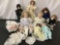 Lot of 14 baby/ girl dolls; porcelain heads and limbs Largest approx 22 inches Princess Diana