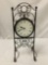 Modern decorative clock with metal frame