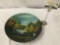 Artist Judy Holtman painted bowl - mountain scene approx 12 x 2 inches.