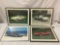 4x framed Corvette photos; 1958, 1978, 1979, 1982 (cracked glass), Approx 21x16 inches