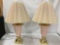 Pair of Vintage Brass and Ceramic Table Lamps, Tested and Working. 32 inches tall