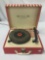 Vintage Silvertone Portable record player with adjustable speeds. Tested, works. 5.5 x 12.5 x 10.5