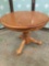 Vintage oak round pedestal base table w/ carved claw feet