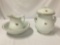 3 pc of Anthony Shaw Ironstone ceramics wash bowl and pitcher + jar w/ lid - as is