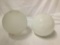 Lot of 2 glass ball light fixture shades approx 9 x 10 inches