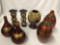 Lot of 7 home decor vases and candle holders, approx 13 x 6 inches