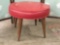 Vintage red leather/vinyl top cushioned stool