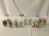 13 vintage character tumblers Norman Rockwell Coca-Cola / Pepsi glasses Arby?s Tweety Road Runner