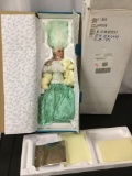 Limited Edition Rustie in green porcelain doll w/ COA 2499/3000 approx 26 inch