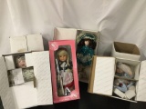 Lot of 4 porcelain dolls ; Danbury Mint, Hamilton, Engel-Puppen Germany, Maryse Nicole