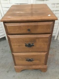 Modern wood nightstand with 3 drawers