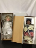 Lot of 2 Fay Zah Spanos Collection Limited Edition porcelain baby dolls Eros 25 inch