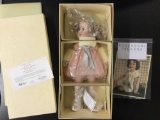 Danbury Mint porcelain doll The Shirley Temple Antique Doll W/ COA and photo 14 inches