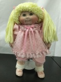 Porcelain head and limbs baby doll in style of Cabbage Patch Kids 17 inches Heather