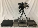 Vintage Hitachi VHS recording equipment lot - video camera, player, video tuner etc - see desc