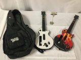 Guitar Hero Gibson guitar controllers plus storage gig bag, aporox 29 x 10 inches.