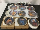 Star Trek lot of 9 Limited Dition collectors plates w/ COAs and 4 coffee mugs