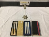 Lot of 5 vintage writing pens in boxes 2x Astramatic 3x Sheaffer