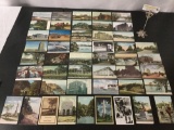 Lot of over 40 vintage used travel postcards ; American Historical monuments, buildings , scenic