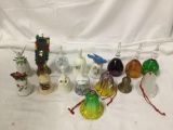 Lot of 16 decorative glass ceramic brass bells Kansas Salzburg Lefton Bluebird Westminster