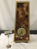 Vintage Sessions Clock Co. electric mantle/wall hanging clock, approx 9x22x3 inches