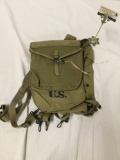 Vintage US Army Canvas backpack approx 15 x 22 inches