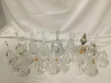 Lot of 23 Decorative lead crystal and glass bells Bohemia Adriana West Germany