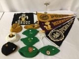 Vintage college pendants Purdue University patch fraternity hats caps Penn State Minnesota