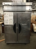 Victory Double Door Industrial Kitchen Cooler, Model VR-2. Rear Left Wheel is detached