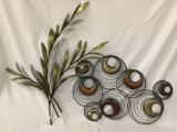 Lot of 2 modern metal wall decor approx 36 x 36 inches