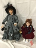 2x porcelain dolls; Paradise Galleries, Dan Dee Collectors Choice 21 x 6 inches