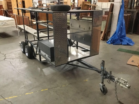 15ft Triple Decker Go Kart Trailer with Snap On Tool Box and Spare Tire. Not Street Legal