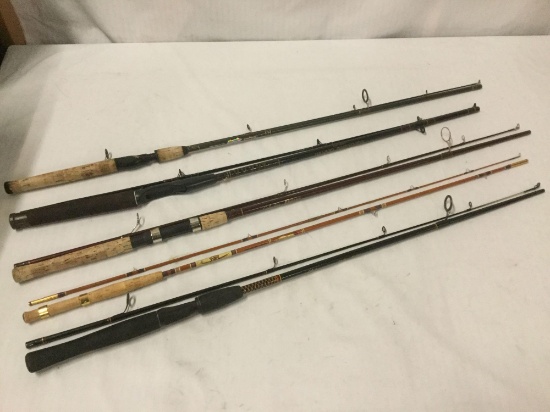 5 fishing rods - Shakespeare Ugly Stik, St Croix Imperial Ultra LIght, Cabelas Fglass etc