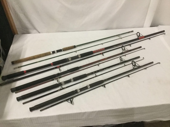 5 Assorted Fishing Rods, Daiwa Eliminator, Quantum Snapshot, Shakespeare etc