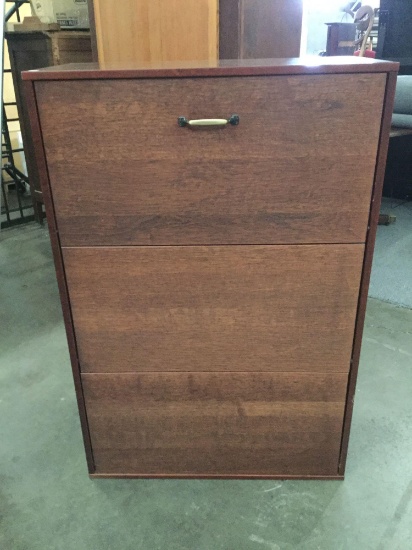 Modern wooden cabinet/dresser with 3 pull out drawers and non-descript front
