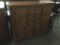 beautiful vintage oak dresser w/ 2 side cabinets, nice detailing, and 7 drawers